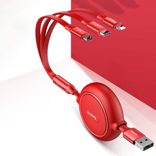 3in1 laadija juhe Micro USB Lightning USB C 1.2m Baseus Golden CAMLT JH01 must 12