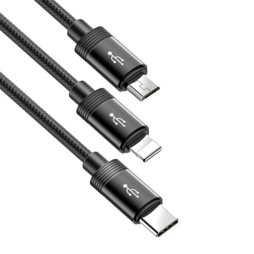 Basues 3in1 laadija USB Lightning USB Type C Micro USB 1.2m 3.5A 480 Mbps CAMLT PY01 must 2