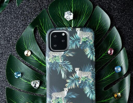iPhone 11 umbris Kingxbar Forest Seeria Swarowski pimedas helendav leaf 7