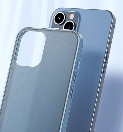 iPhone 12 12 Pro plastikust frosted umbris Baseus Frosted Glass Case sinine 10