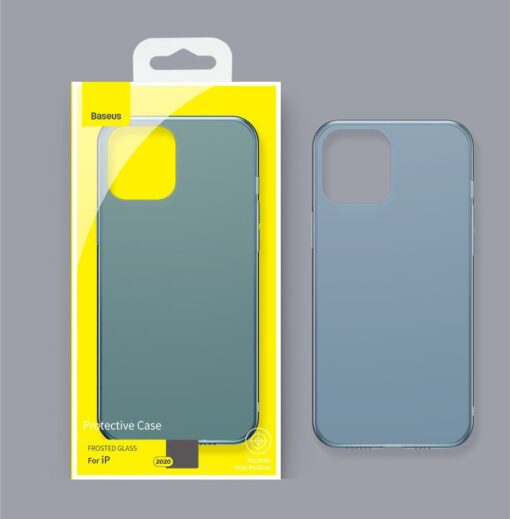 iPhone 12 12 Pro plastikust frosted umbris Baseus Frosted Glass Case sinine 13