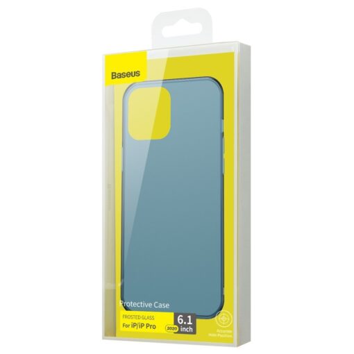 iPhone 12 12 Pro plastikust frosted umbris Baseus Frosted Glass Case sinine 3