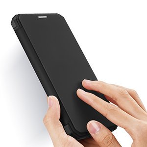 iPhone 12 Pro Max kunstnahast kaaned kaarditaskuga DUX DUCIS Skin X must 18