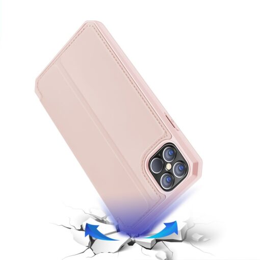iPhone 12 Pro Max kunstnahast kaaned kaarditaskuga DUX DUCIS Skin X roosa 3