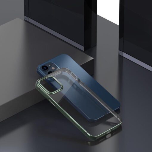 iPhone 12 Pro Max silikoonist ümbris läikivate servadega Baseus Shining Case silikoonist roheline 2