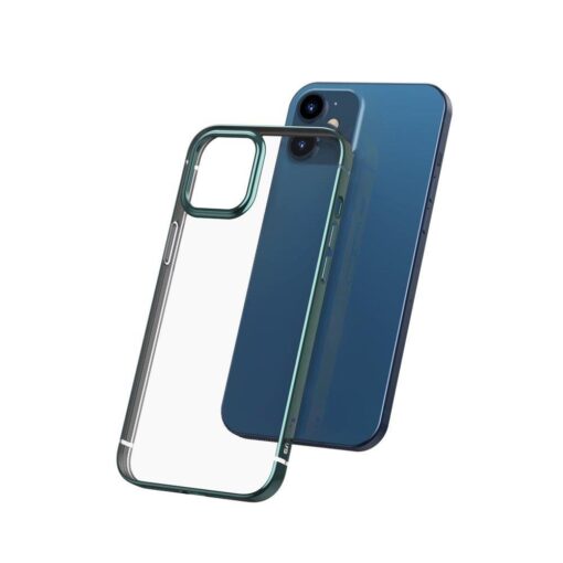 iPhone 12 Pro Max silikoonist ümbris läikivate servadega Baseus Shining Case silikoonist roheline