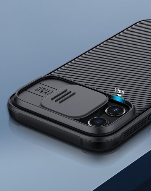 iPhone 12 mini Nillkin CamShield Pro ümbris kaamera kaitsega must 5
