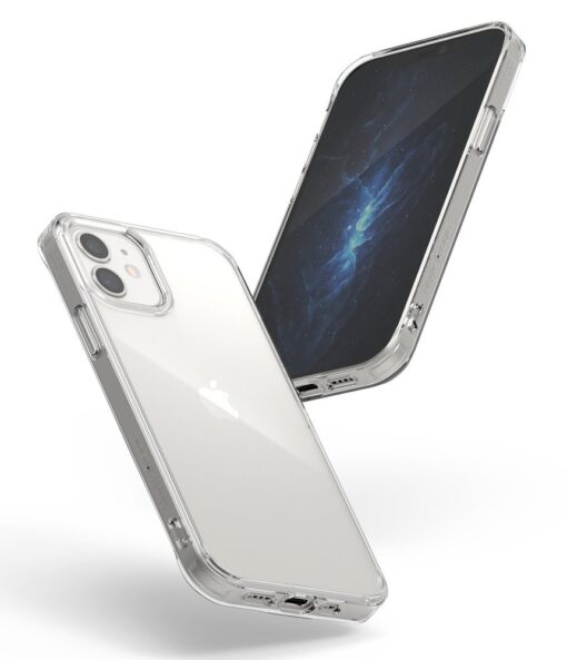 iPhone 12 mini kaaned Ringke Fusion plastikust ja silikoonist raamiga FSAP0052 läbipaistev 4
