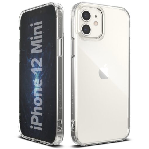 iPhone 12 mini kaaned Ringke Fusion plastikust ja silikoonist raamiga FSAP0052 läbipaistev