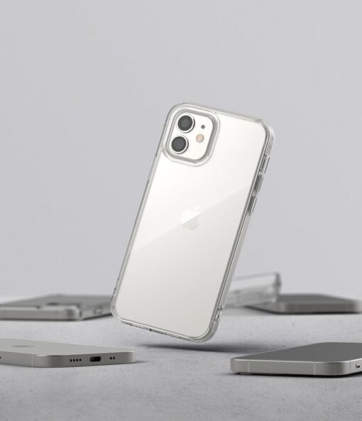 iPhone 12 mini kaaned Ringke Fusion plastikust ja silikoonist raamiga FSAP0052 läbipaistev 8