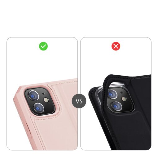 iPhone 12 mini kunstnahast kaaned kaarditaskuga DUX DUCIS Skin X roosa 10