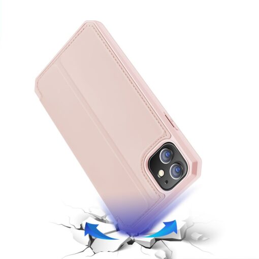 iPhone 12 mini kunstnahast kaaned kaarditaskuga DUX DUCIS Skin X roosa 3