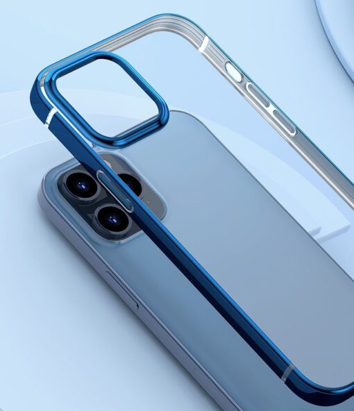 iPhone 12 mini silikoonist ümbris läikivate servadega Baseus Shining Case silikoonist sinine 4