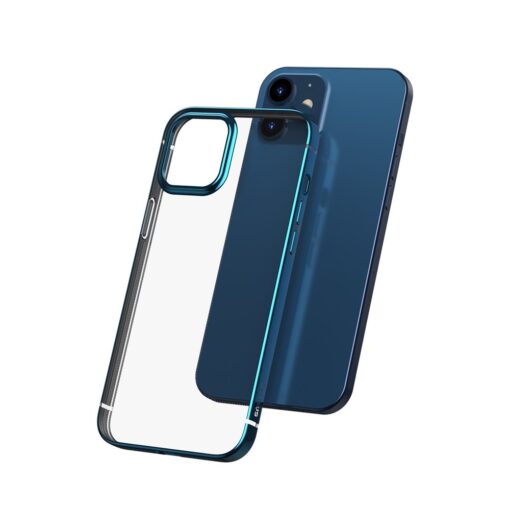 iPhone 12 mini silikoonist ümbris läikivate servadega Baseus Shining Case silikoonist sinine