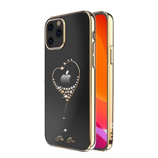 iPhone 12 mini umbris Kingxbar Wish elastsest plastikust Swarowski kristallikestega kuldne 1