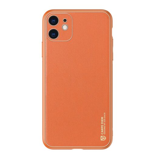 iPhone 12 mini ümbris YOLO kunstnahast ja silikoonist servadega oranž 12