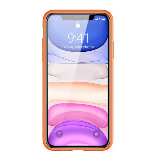 iPhone 12 mini ümbris YOLO kunstnahast ja silikoonist servadega oranž 13