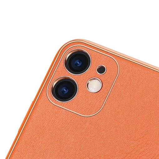 iPhone 12 mini ümbris YOLO kunstnahast ja silikoonist servadega oranž 2