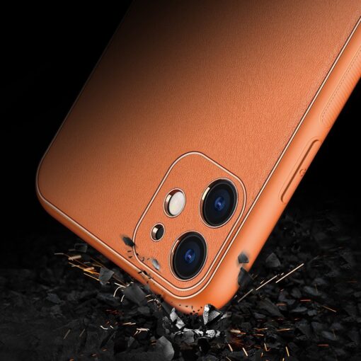 iPhone 12 mini ümbris YOLO kunstnahast ja silikoonist servadega oranž 8