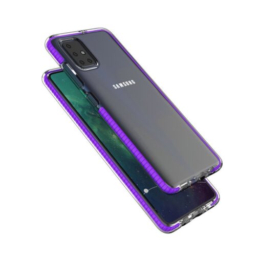 Samsung A51 umbris silikoonist heleroosa raamiga 2