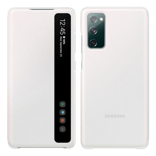 Samsung Galaxy S20 FE 5G kaaned Samsung Smart Clear View Standing Cover with Intelligent Display and antimicrobial coating white EF ZG780CWEGEE