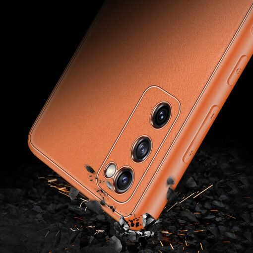 Samsung Galaxy S20 FE 5G umbris Dux Ducis Yolo elegant kunstnahast ja silikoonist servadega oranz 10