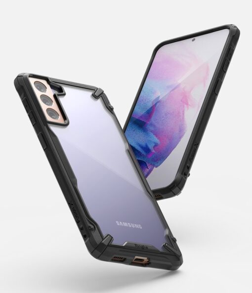 Samsung Galaxy S21 Plus Ringke Fusion X tugev umbris plastikust taguse ja silikoonist raamiga must FUSG0067 2