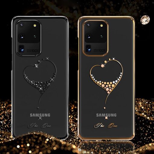 Samsung S20 Kingxbar Wish elastsest plastikust Swarowski kristallikestega kuldne 4
