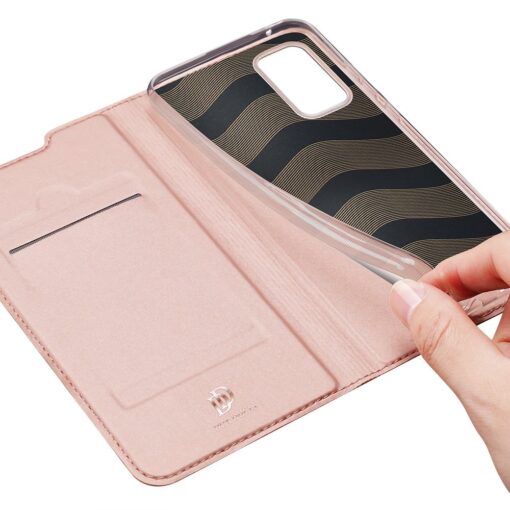 Samsung A52 kunstnahast kaaned kaarditaskuga DUX DUCIS Skin Pro roosa 6