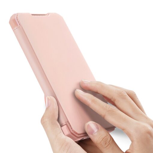 Samsung A52 kunstnahast kaaned kaarditaskuga DUX DUCIS Skin X roosa 1