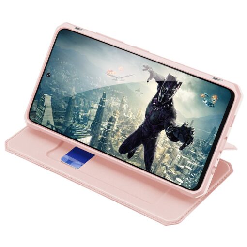 Samsung A52 kunstnahast kaaned kaarditaskuga DUX DUCIS Skin X roosa 5