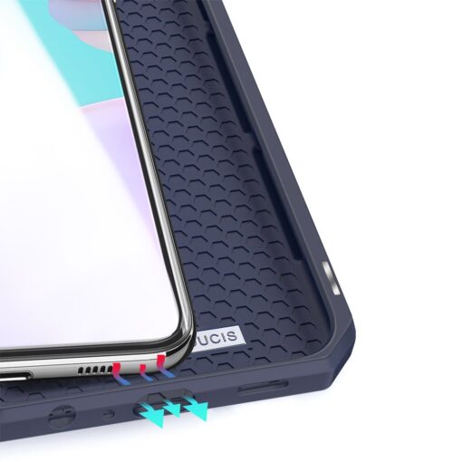 Samsung A52 kunstnahast kaaned kaarditaskuga DUX DUCIS Skin X sinine 6