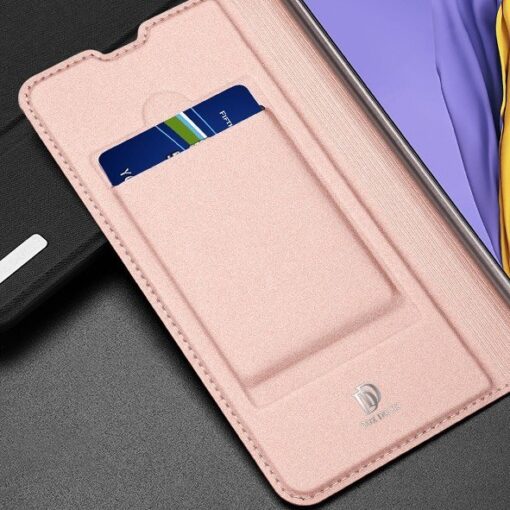 Samsung A71 kunstnahast kaaned kaarditaskuga DUX DUCIS Skin Pro roosa 14