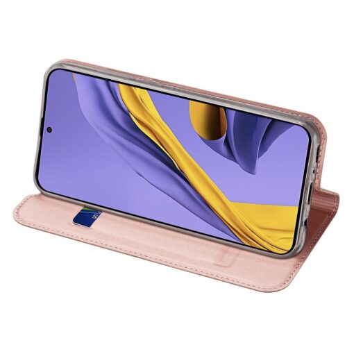 Samsung A71 kunstnahast kaaned kaarditaskuga DUX DUCIS Skin Pro roosa 4