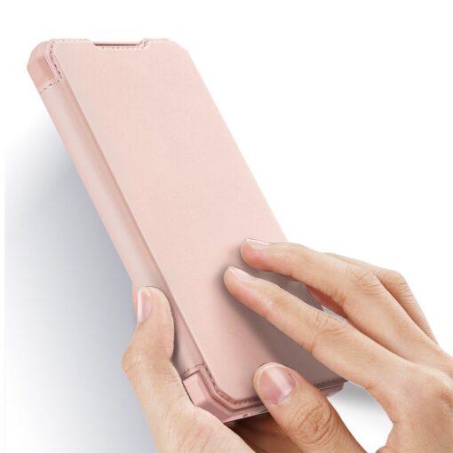 Samsung A72 kunstnahast kaaned kaarditaskuga DUX DUCIS Skin X roosa 1