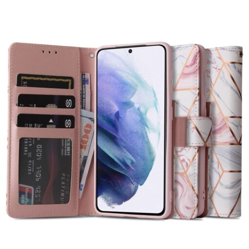 Samsung A52 kaaned kaarditaskuga roosa marble 2