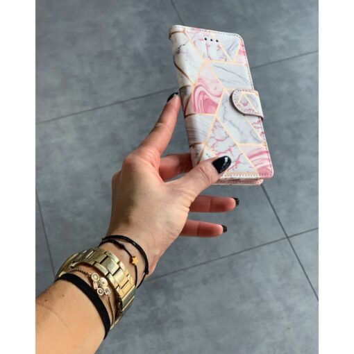 Samsung A52 kaaned kaarditaskuga roosa marble 7