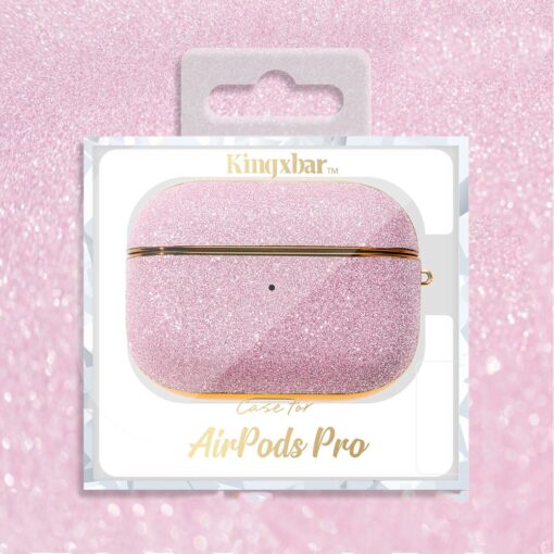 Apple AirPods Pro umbris Kingxbar shiny glitter roosa 4