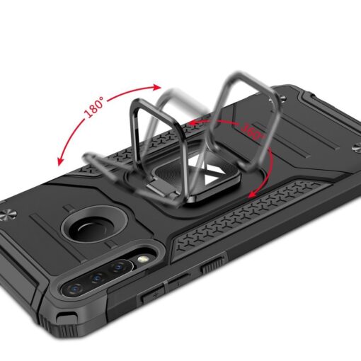 Huawei P30 Lite tugev umbris Ring Armor plastikust taguse ja silikoonist nurkadega must 5