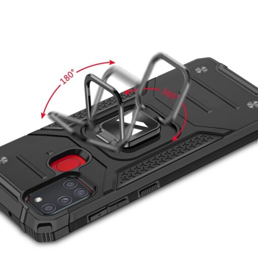 Samsung A21S tugev umbris Ring Armor plastikust taguse ja silikoonist nurkadega punane 4