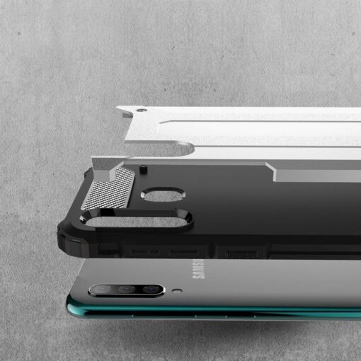 Samsung A50 umbris Hybrid Armor plastikust taguse ja silikoonist raamiga must 1