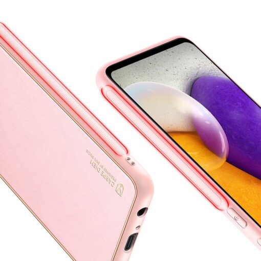 Samsung A72 umbris Dux Ducis Yolo elegant kunstnahast ja silikoonist servadega roosa 5