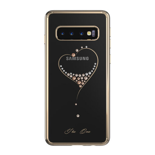 Samsung S10 Kingxbar umbris elastsest plastikust kristallidega kuldne