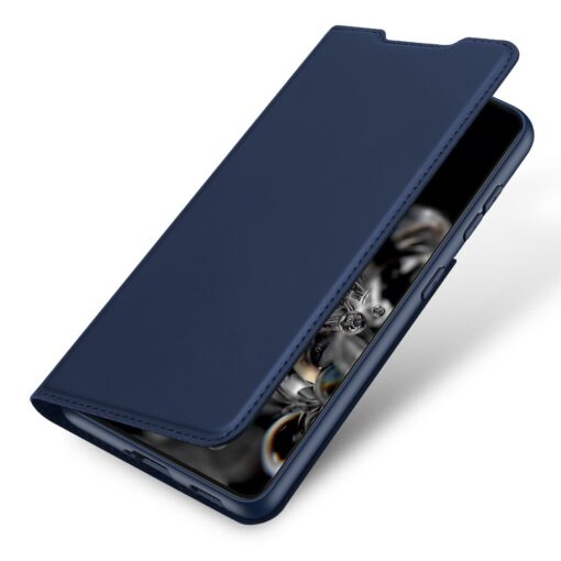 Samsung S21 Ultra kunstnahast kaaned DUX DUCIS Skin Pro Bookcase sinine 1