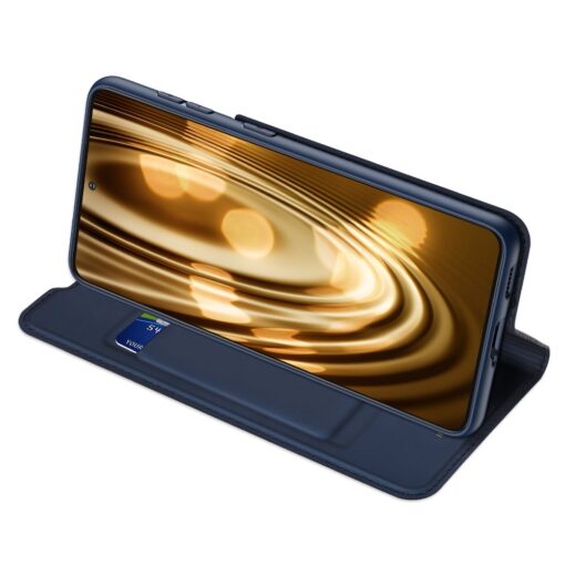 Samsung S21 Ultra kunstnahast kaaned DUX DUCIS Skin Pro Bookcase sinine 2