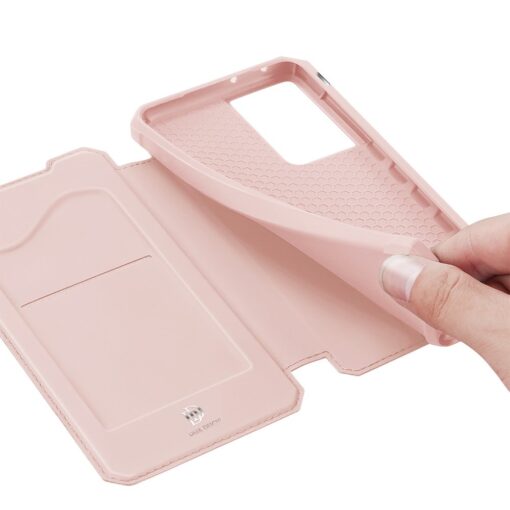 Samsung S21 Ultra kunstnahast kaaned kaarditaskuga DUX DUCIS Skin Pro roosa 6