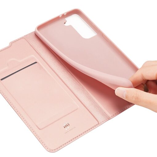 Samsung S21 kunstnahast kaaned DUX DUCIS Skin Pro Bookcase roosa 5