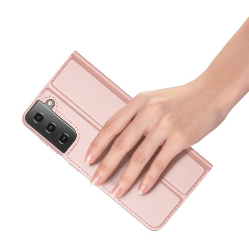 Samsung S21 kunstnahast kaaned DUX DUCIS Skin Pro Bookcase roosa 8