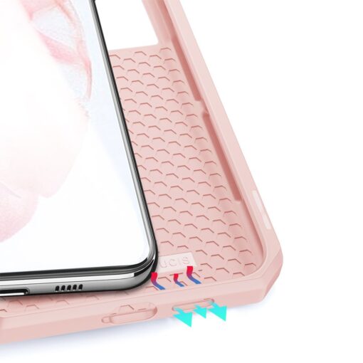 Samsung S21 kunstnahast kaaned kaarditaskuga DUX DUCIS Skin Pro roosa 6