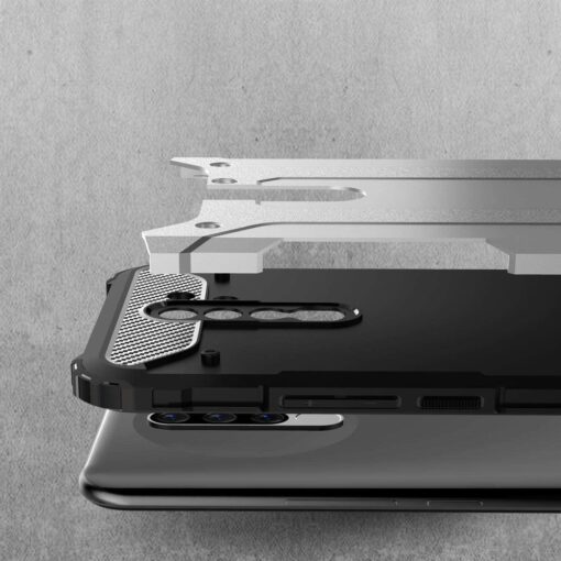Xiaomi Redmi 9 umbris Hybrid Armor plastikust taguse ja silikoonist raamiga must 3